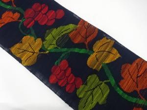 羅　葡萄模様織り出し　名古屋帯